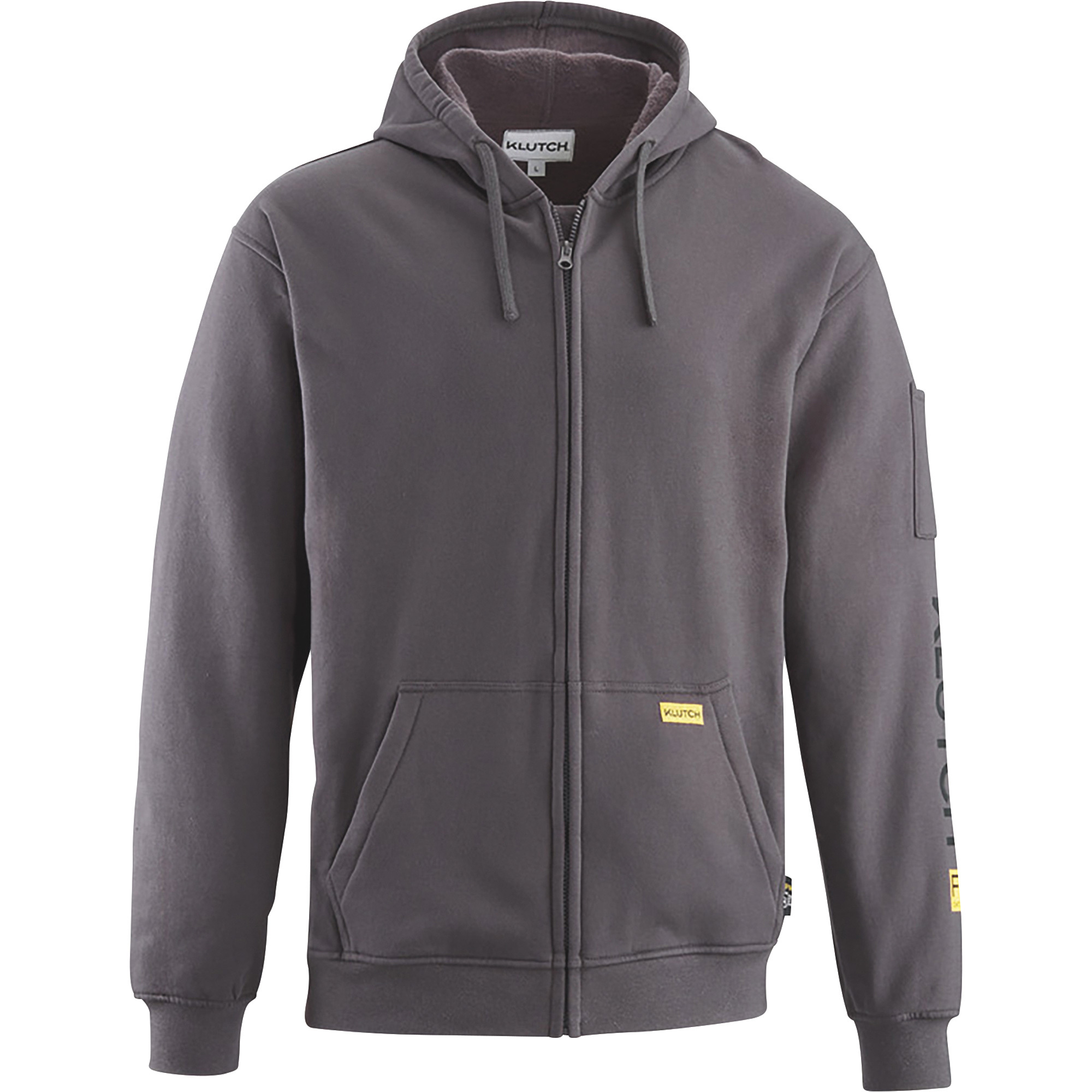 Klutch FR Zip-Up Hooded Sweatshirt, Charcoal Gray